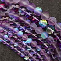 6 12mm dk purple color shimmer stone grind arenaceous bright labradorite moonstone diy beads for women accessories wholesale