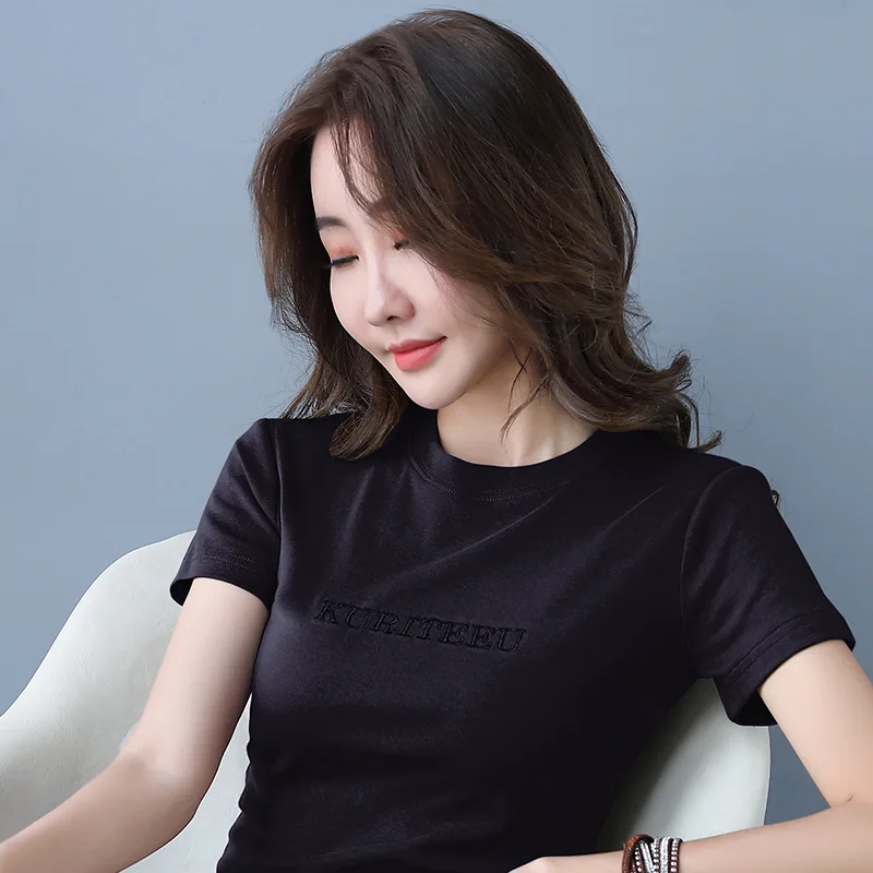 

2021 Quality classic casual breathable summer soft women's Short Sleeve T-Shirt
