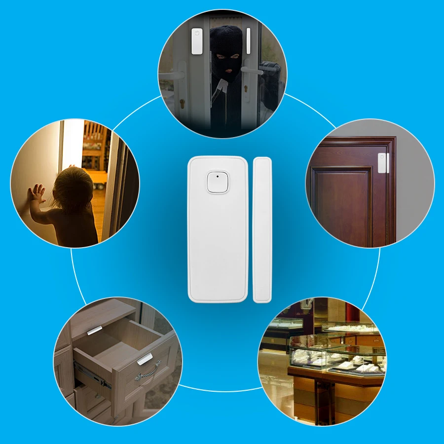 Tuya Smart WI FI двери окна Сенсор Обнаружение открывания/Закрытые детектор