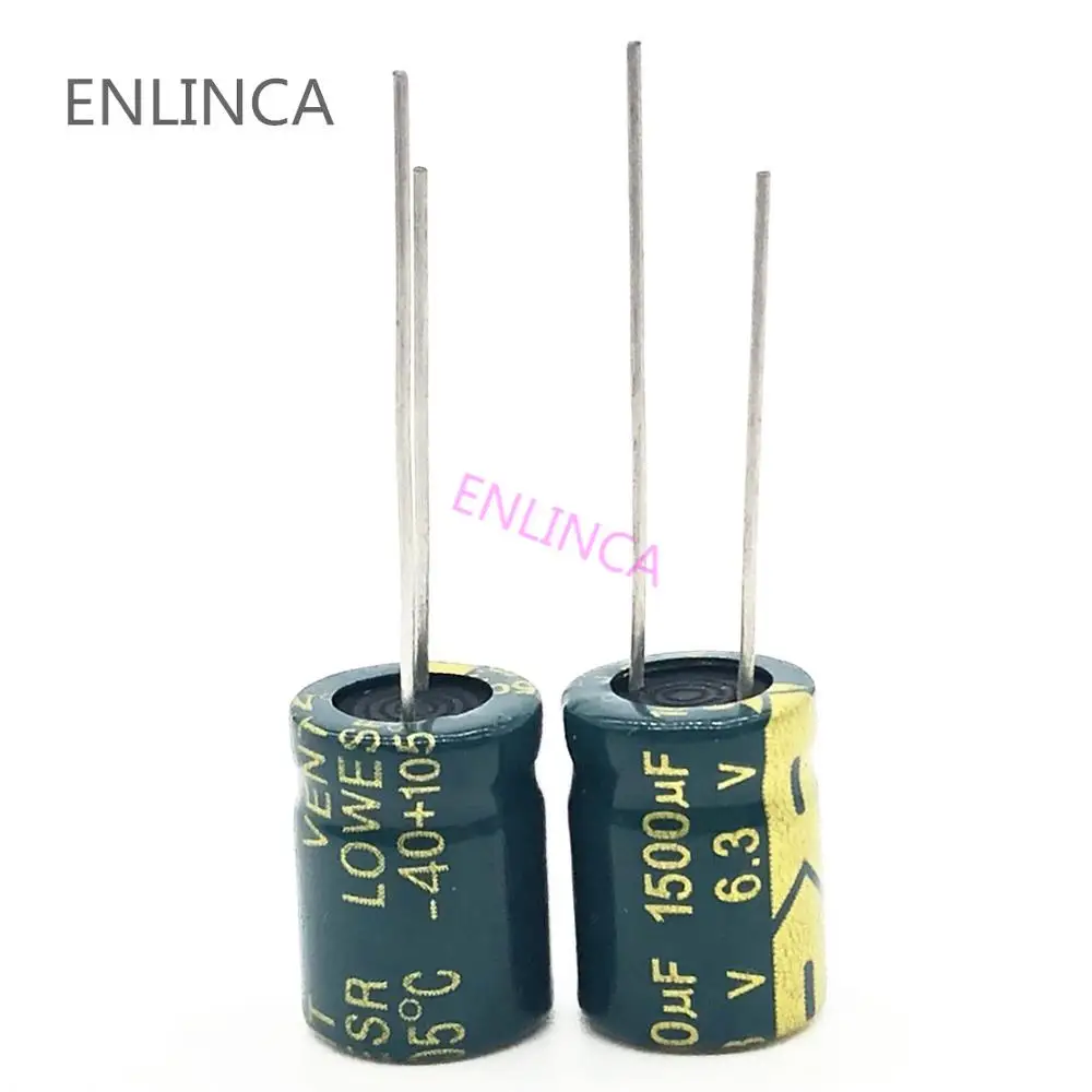 

200 шт./партия, высокочастотный алюминиевый электролитический конденсатор 6,3 В 1500 мкФ 8x16 с низким ESR/сопротивлением, 1500 мкФ 6,3 В 8x16 20% в мкФ