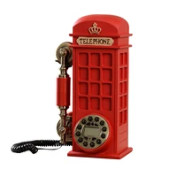 retro landline telephone fashion creative telephone booth wall mounted household cartoon personality antique telephone
