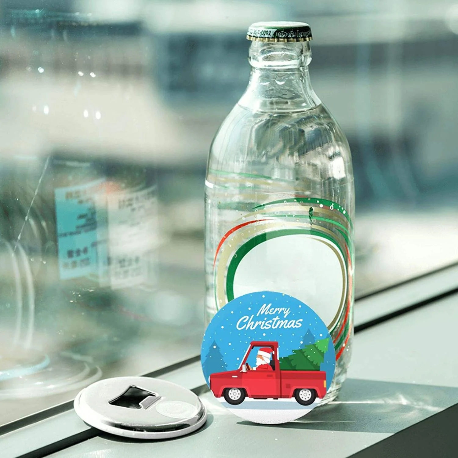 

Refrigerator Magnet Bottle Opener Beer Coke Sue Bottle Opener Kitchen Home Decor Magnetic Stickers (Pack of 4)