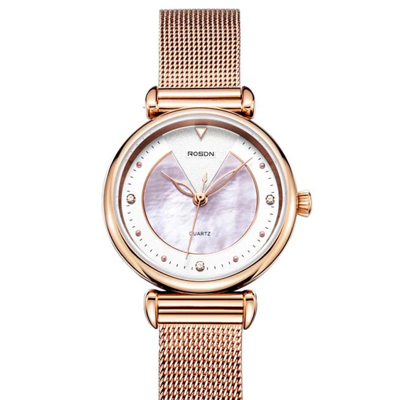 Luxury Brand ROSDN 6 mm Ultra-thin Women s Watches Japan Quartz Movement Sapphire Watch Lady 50M Waterproof Diamond Watch R3228