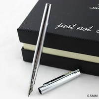 jinhao 126 stationery jinhao luxury metla gift pen 0 38mm extra fine nib fountain pen black silver ink pens christmas gift