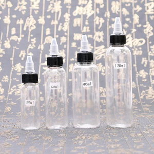 10-50 шт., прозрачные пластиковые бутылки для дозирования, 15 мл, 30 мл, 60 мл, 90 мл, 120 мл