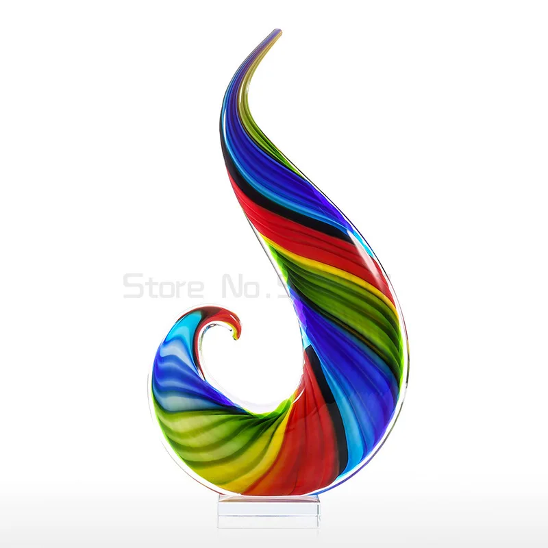 

Abstract Glass Sculpture Mullticolor Home Decor Rainbow Glass Sculpture Hand Blown Glass Art Style Rainbow Sculpture Figurine