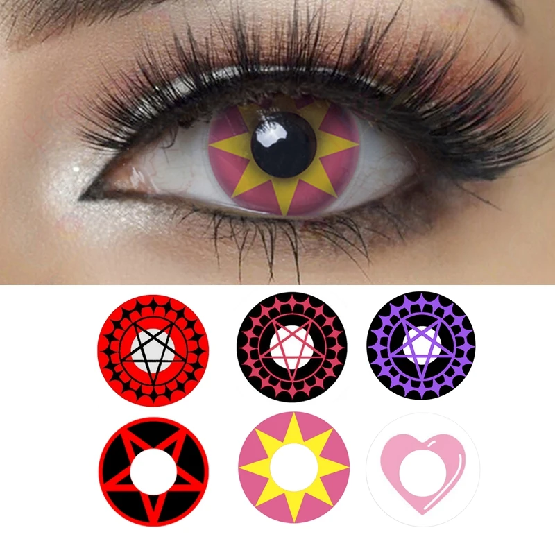 Контакты для Хэллоуина с пентаграммой косплей цветные контактные линзы | Красота