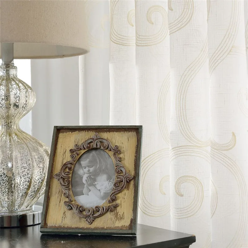 

Chinese Classical Clouds Embroidery Curtains for Living Room Modern Geometric Ripple for Kitchen Balcony X-HM321#30