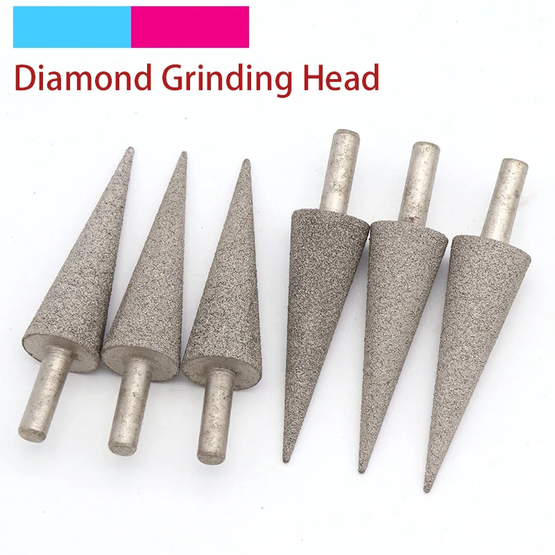 1pcs 100 Grit Diamond Brazed Grinding Head Needle 6mm Shank Bits Burrs Metal Stone Jade Engraving Carving Tools Tip - купить по