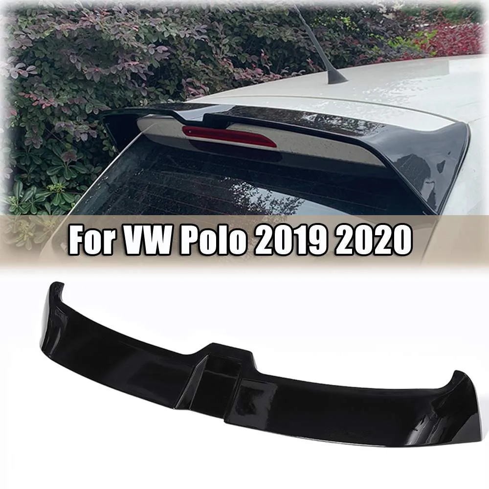 

ABS Rear Wing Spoiler for VW Polo 2019 2020 Matt Black Carbon Fiber Spoiler Car Rear Wing Roof Spoiler for Polo Rear Trunk Wing