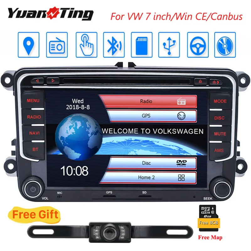 YuanTing 7 &quotавтомобильный DVD GPS Navi CANBUS CD плеер стерео аудио мультимедиа авто радио