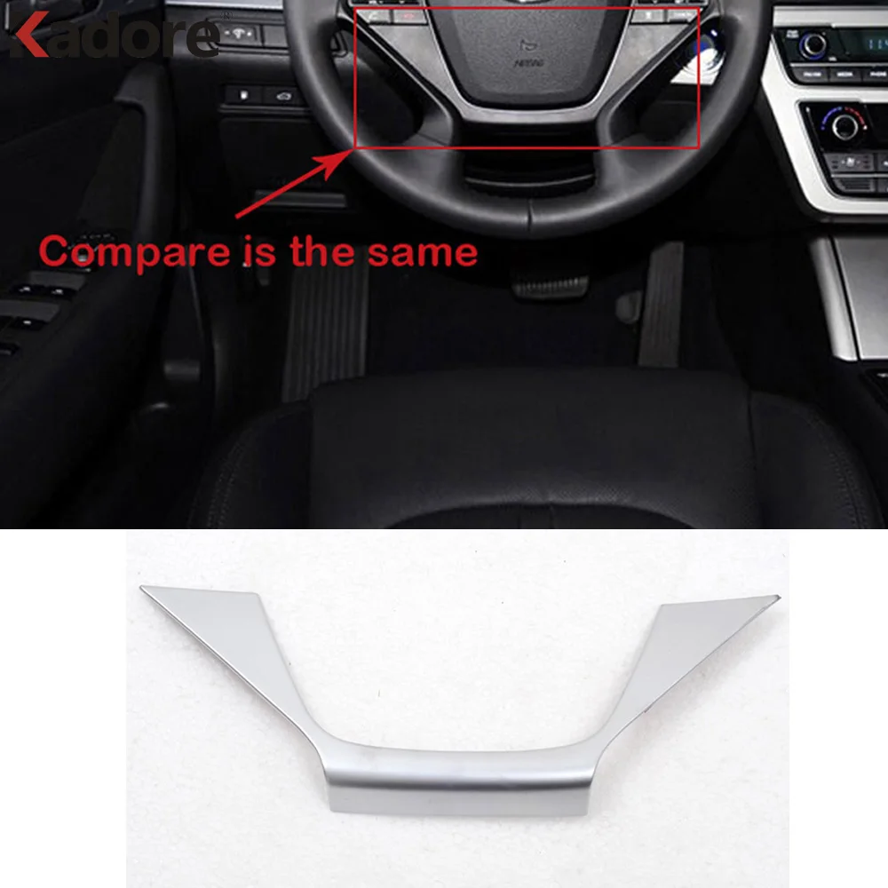 Для Hyundai Sonata 2015 2016 ABS матовая накладка на рулевое колесо для автомобиля Наклейка