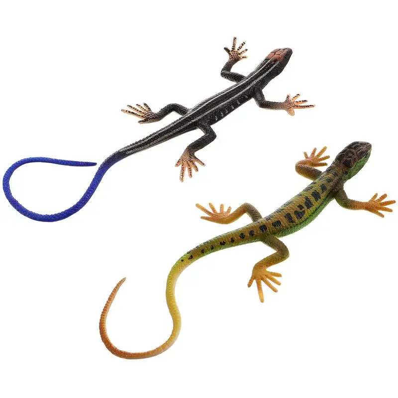 

2pcs Simulation Lizard Models Toy Sets Artificial Reptile Lizards Forest Lizards Action Figure Garden Ornaments Kids Prank Toy