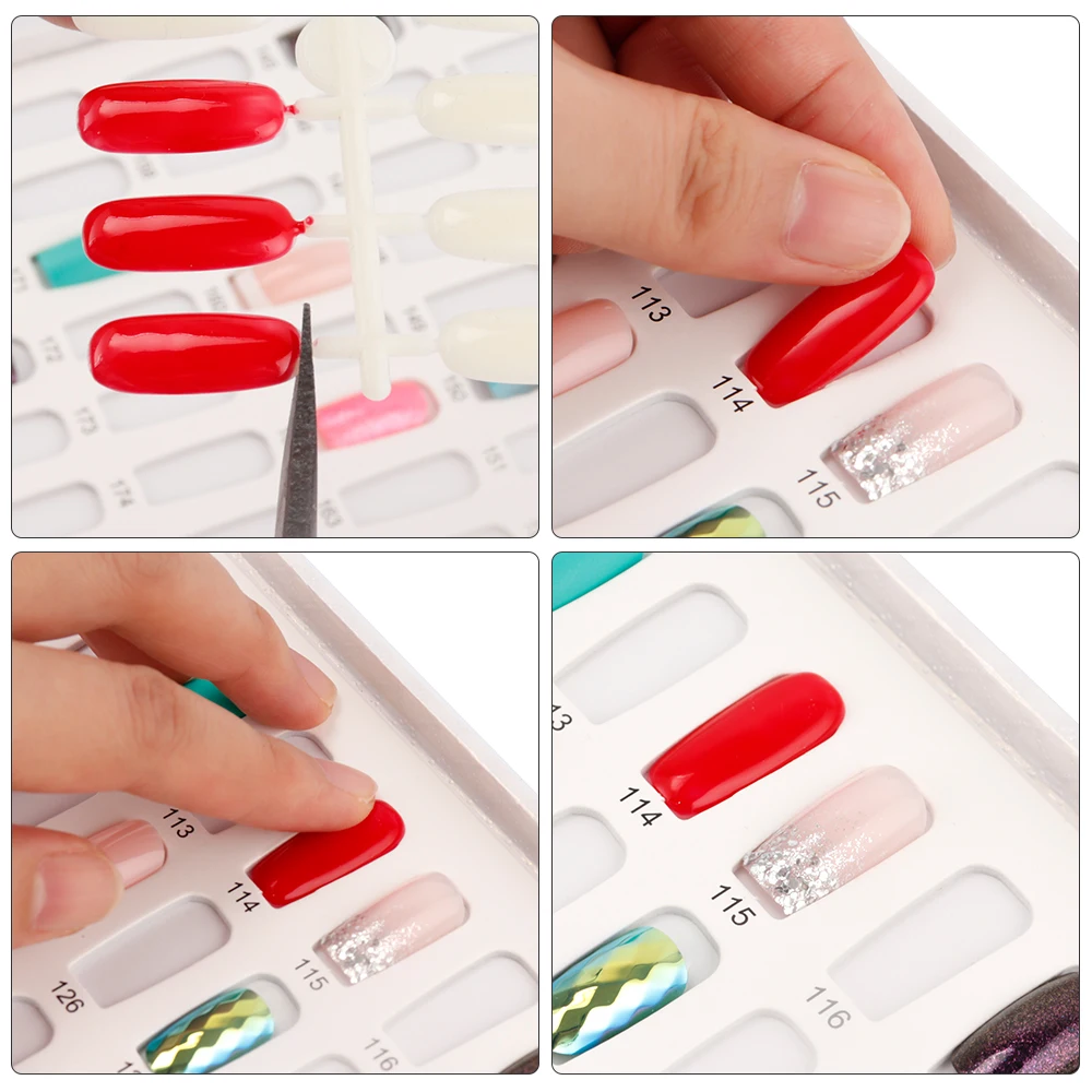 

216 Colors Nail Tips Display Book DIY Nail Art Showing Shelf Gel Nail Polish Color Card Chart Painting Dedicated Display Board