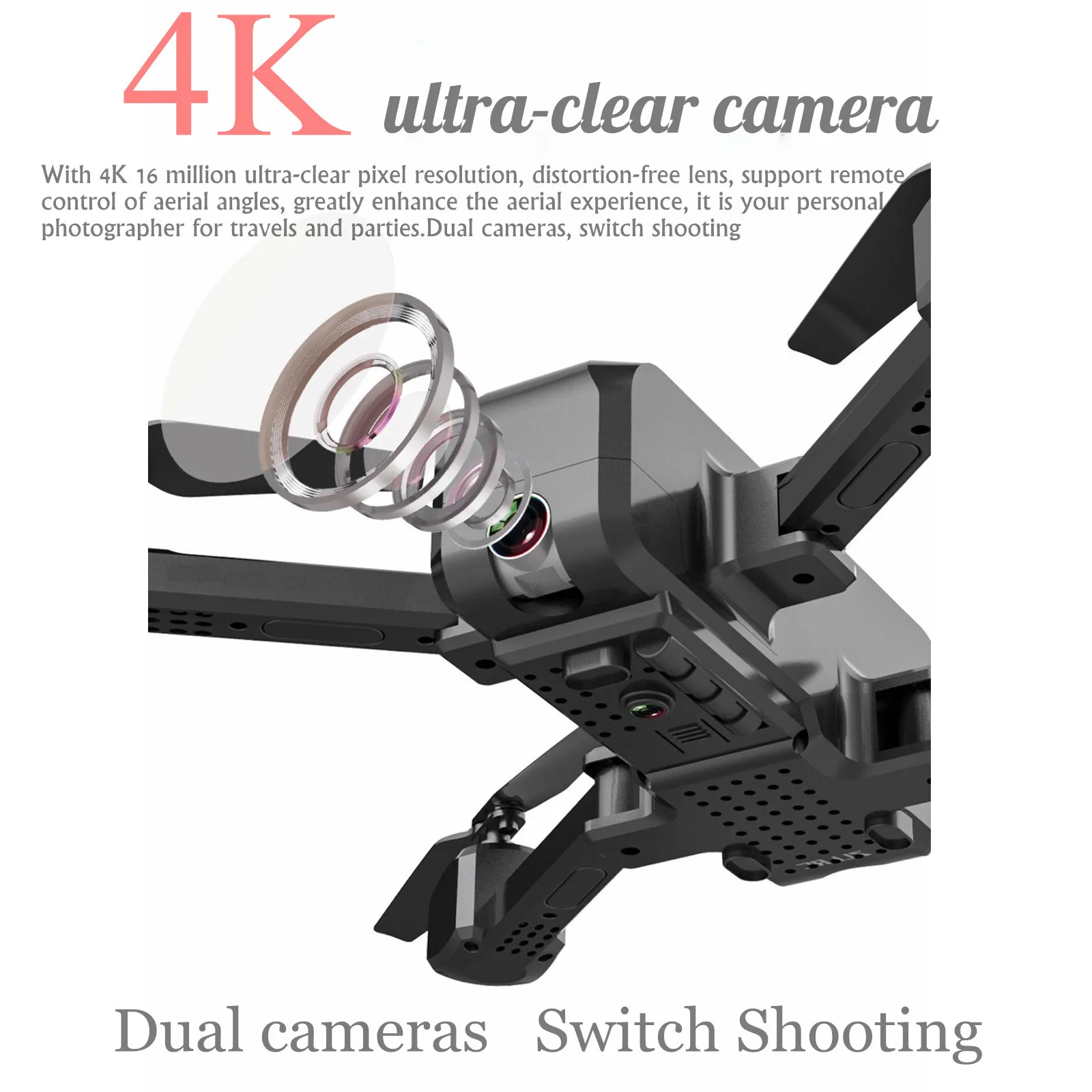 

Profesional Drone Dual Camera 4k Four-axis Air Pressure Fixed Height Fixed Point Folding Uav Mini Drone Remote Control Toys