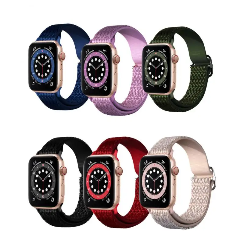 Ремешок для Apple Watch Band 38/40/41/42/44/45 мм регулируемый эластичный Алмазный браслет