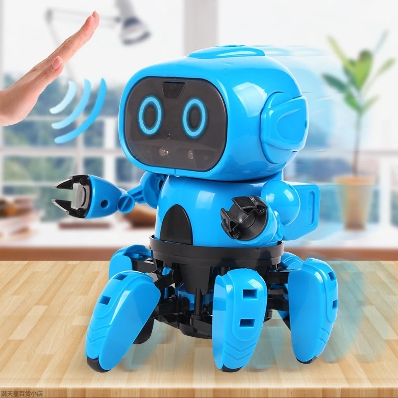 DIY сборка RC робот дистанционный умный индукционный блоки роботов игрушка жест зондирования инфракрасная сборка беспроводной прогулочный робот игрушка