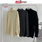 Мужская водолазка в стиле харадзюку LAPPSTER, вязаный свитер, 2022, мужские зимние винтажные модные пуловеры в корейском стиле, мужская уличная одежда, свитера Y2k