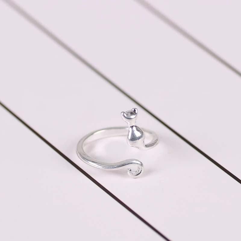 Женское регулируемое кольцо с кошкой из металлического сплава