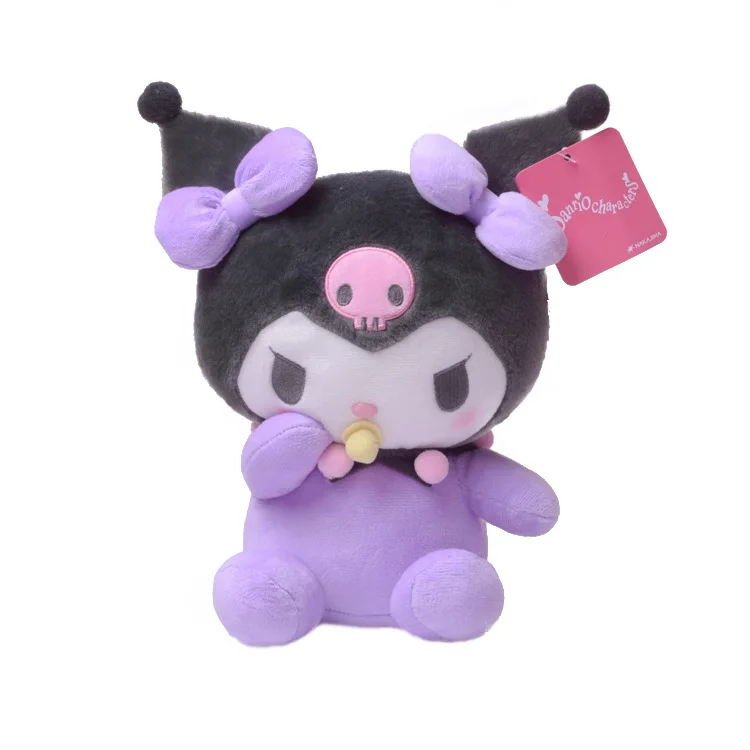 20CM Kawaii Anime Plush Toy Cute Baby Pacifier Bib Kuromi Soft Stuffed Doll Girls Kids Gift | Игрушки и хобби