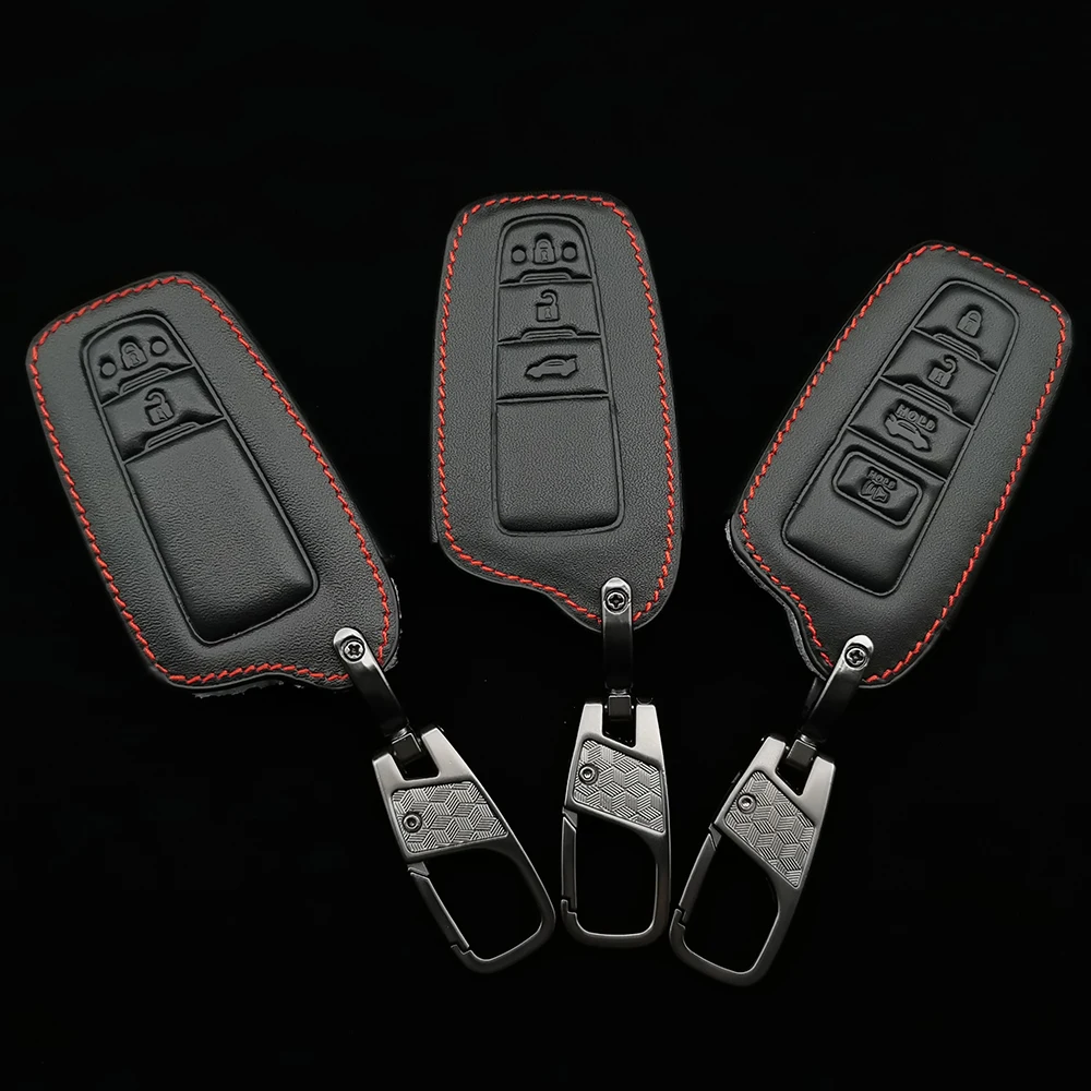 

Leather Car Key Cover For Toyota Camry Corolla Crown Rav4 Highlander Chr C-HR Prius Prado Land Cruiser 200 Lc200 Lc200 Key Case