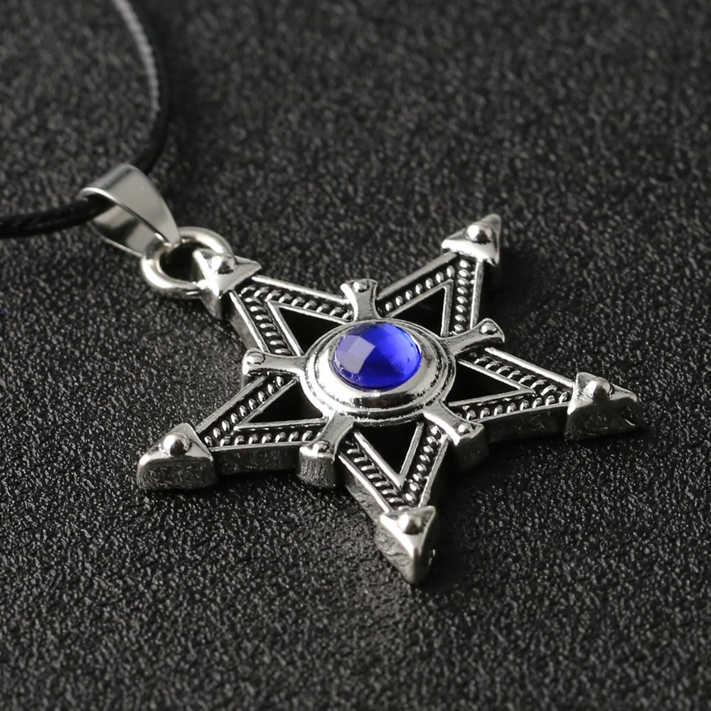 Ожерелье Black Rock Shooter пентаграмма звезда амулет античный серебряный цвет кулон