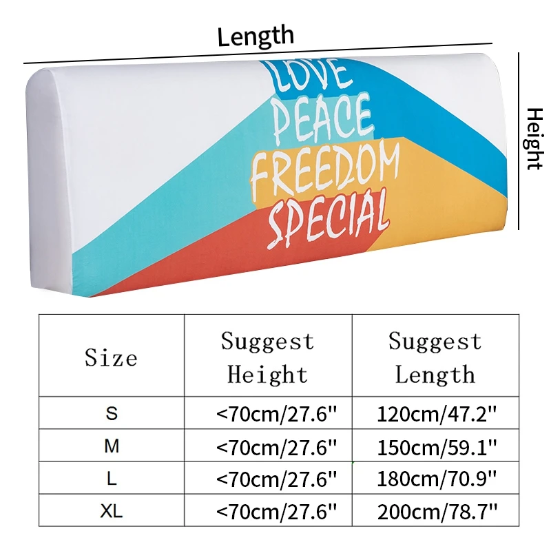 

Printed All-inclusive Bed Head Cover Elastic Headboard Cover Dustproof Bedspread Bed Head Back Protector Nordic Bedroom Decor