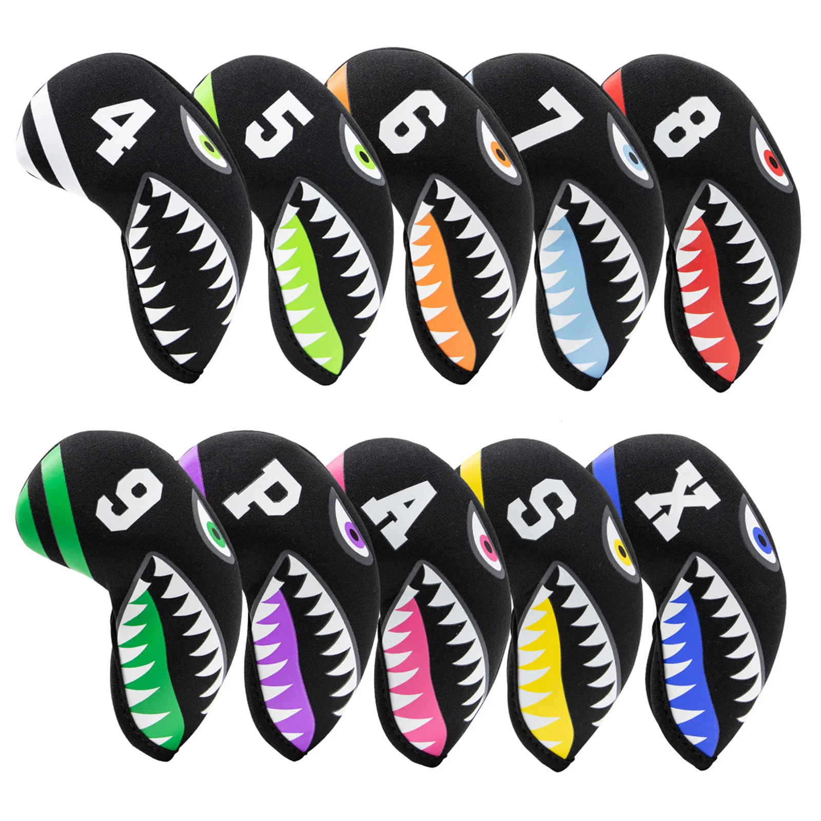 

10pcs/Set Waterproof Golf Iron Head Cover Numbered Anti-slip Club Headcover Wedges Anti-Scratch Covers Transport Clubs Protector