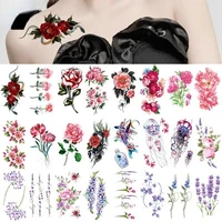 enkel flora flower lavendel flash fake waterdicht tattoos tijdelijke vrouwen arm borst tattoo stickers body art custom tatoos