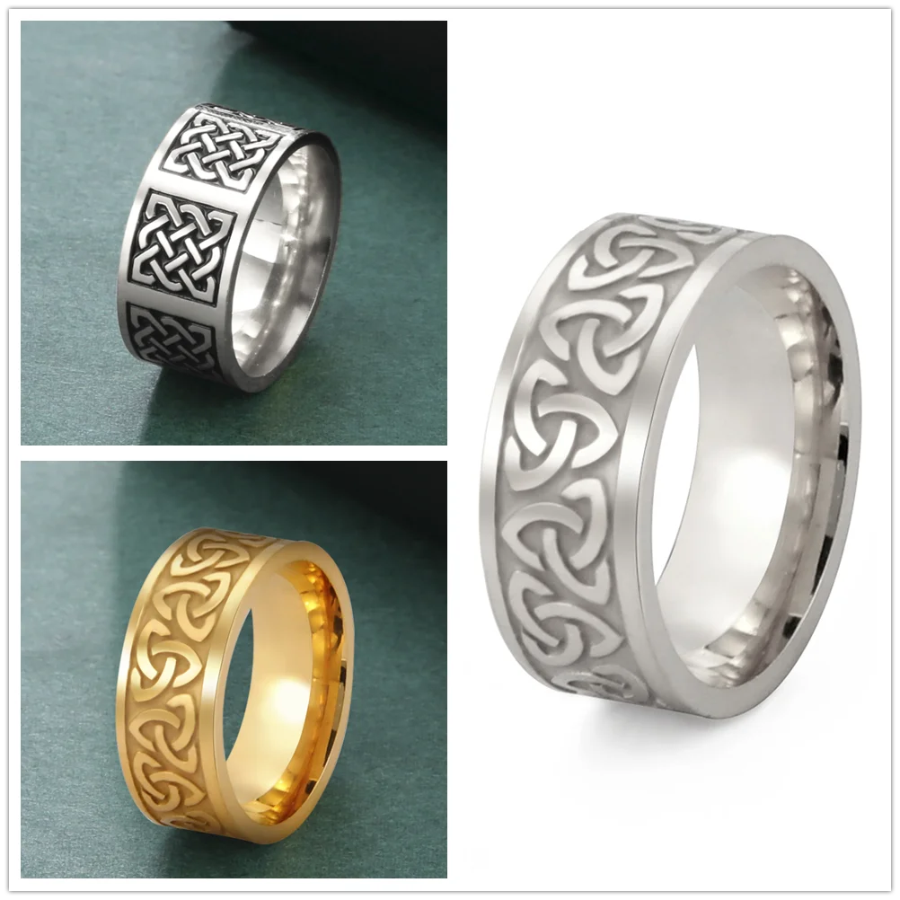 Мужское кольцо из нержавеющей стали Teamer Винтажное в стиле кельтика с узлом для