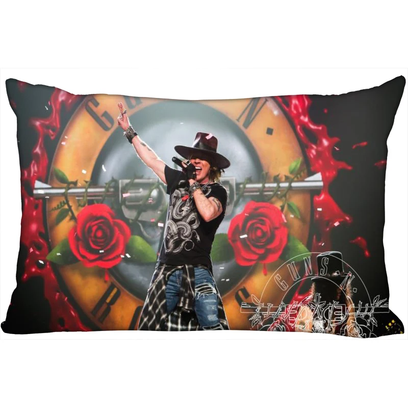 

ShunQian Guns N Roses Pillowcase 45x35cm(One Side) Decorative Rectangle Zipper 3D Print Pillowcase Satin Fabric Pillow Cover