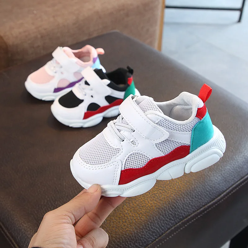 

Children Sports Shoes Boys Spring Damping Casual Shoes Toddler Girls Slip Patchwork Breathable Sneakers Kids Running Shoes