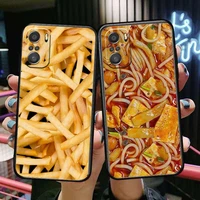 french fries and noodles phone case for xiaomi redmi 11 lite pro ultra 10 9 8 mix 4 fold 10t black cover silicone back prett