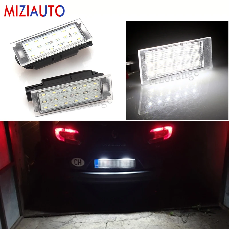 2 adet için LED plaka ışıkları Renault Clio Laguna 2 Megane 3 Twingo ana Vel Satis SMD3528 plaka araba ışıkları lamba