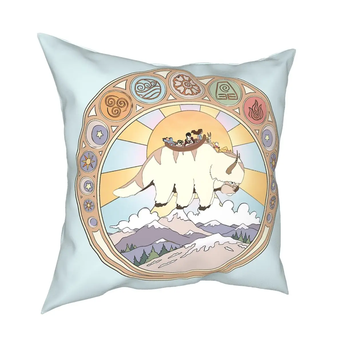 

Team Avatar And Elements Design Square Pillow Case Cushions for Sofa Tarot Card Awesome Pillowcover Home Decor