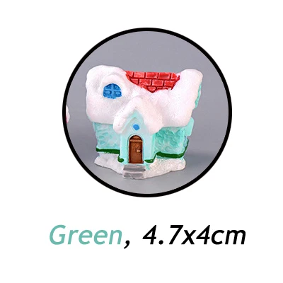 green BAIUFOR миниатюрный Рождественский Снежный домик милые конфеты цветные вилла Террариум статуэтки мини-Сказочный Сад миниатюры домашние поделки - Цвет: green