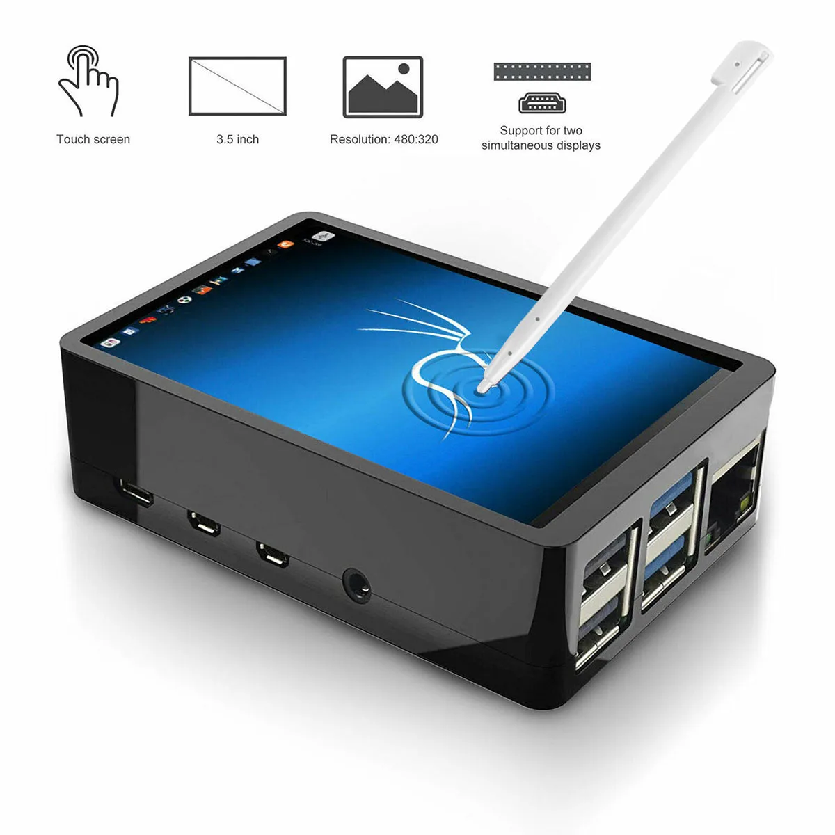 1 Set 3.5inch TFT LCD Touchscreen + ABS Case Touch Pen Screwdriver Display Monitor for Raspberry Pi 4 B | Электронные компоненты