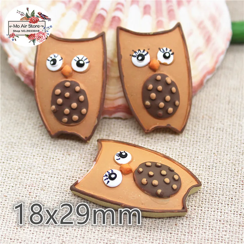 

10 шт Смола каваи День благодарения Сова плоская спина, кабошон искусство поставка Украшение очарование волос бант центр