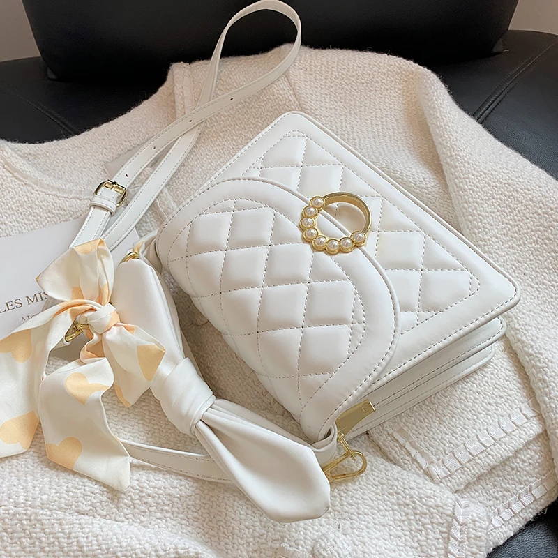 

Niche Design Bag 2021 New Fashion Female Bag Wild Rhombus Messenger Bag Handbag Square Bag Shoulder Bag Width: 21cm