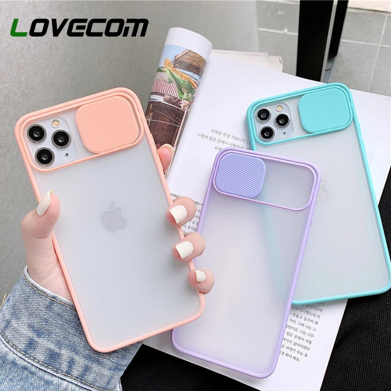 Прозрачный чехол LOVECOM для защиты камеры iPhone 12 Mini 11 Pro Max XR X XS 7 8 Plus мягкий матовый