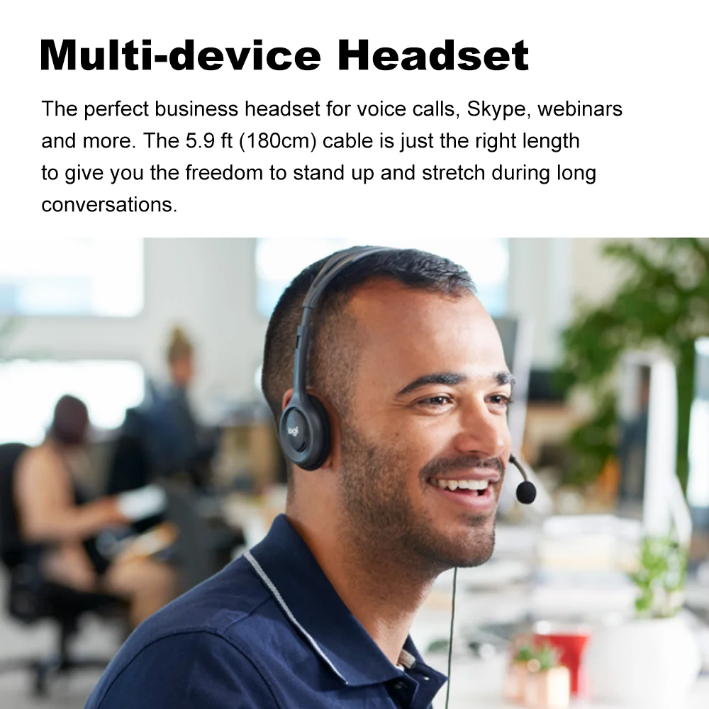 Наушники Logitech H111 стереогарнитура с микрофоном 3 5 мм гарнитуры для игр музыки