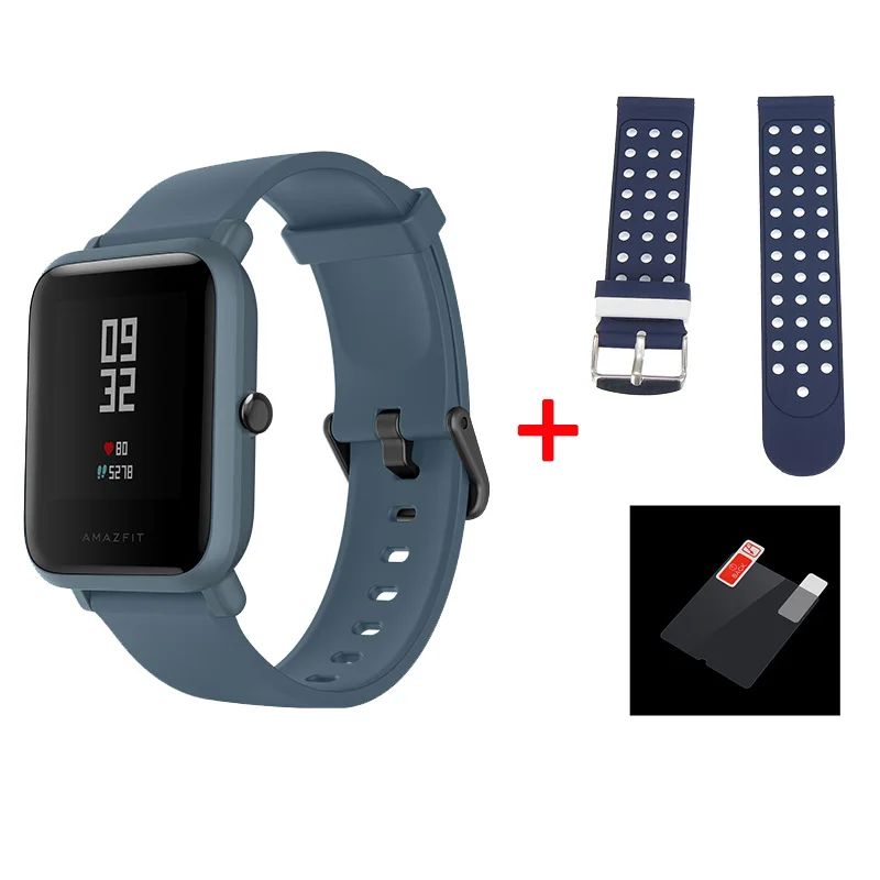 blue and blue Английская версия Huami Смарт-часы Amazfit Bip Lite 45 дней Срок службы батареи 3ATM сердечный ритм Amazfit Bip Lite Часы Android iOS - Цвет: blue and blue