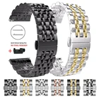 Браслет из нержавеющей стали для Samsung Galaxy Watch Active 2, 3, 41, 45, 42, 46 мм, ремешок для Gear SportS2 S3 20 мм, 22 мм