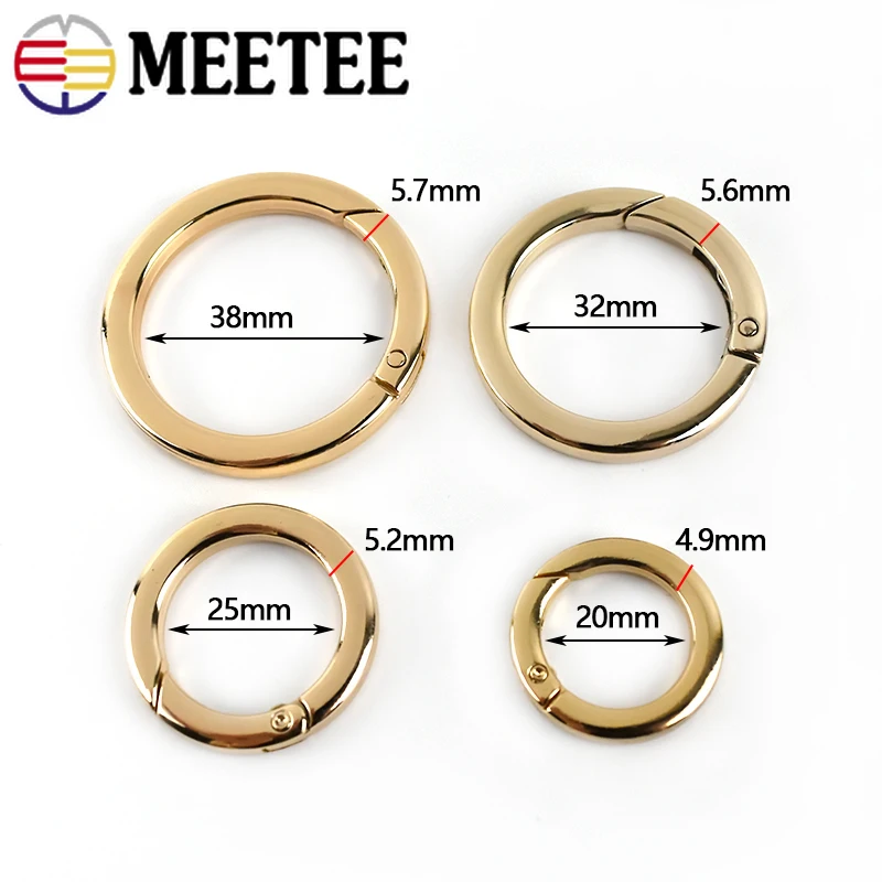 5Pcs ID16-50mm Metal Flat Spring O Ring Buckles for Bag Strap Keychain Snap Coil Clasp Connector Hook DIY Accessories | Дом и сад