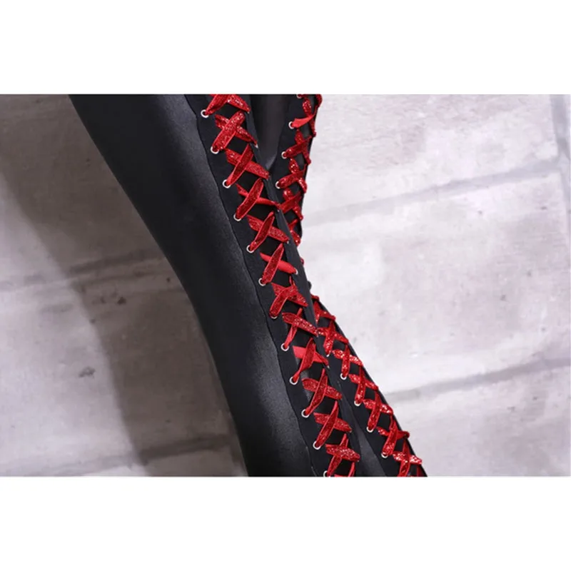 Женское Эротическое нижнее белье из искусственной кожи экзотические брюки со