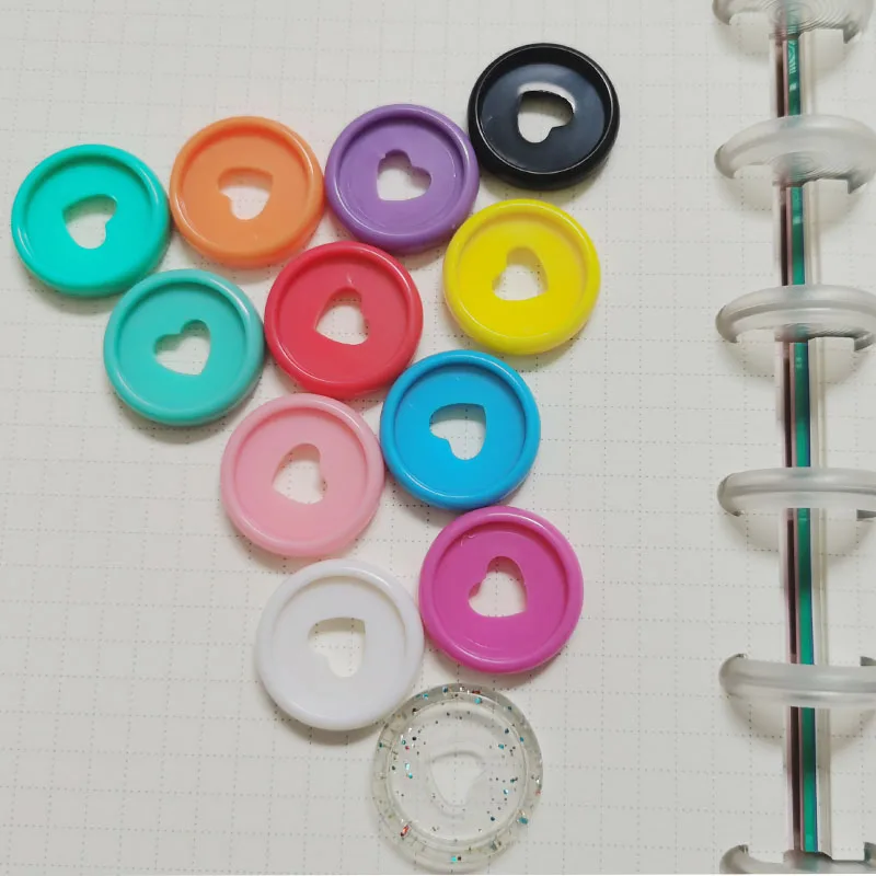 

1000PCS Notebook DIY Rotating Mushroom Hole Binding Discs Buckle Plastic Binder Ring Color Learning Binding supplies