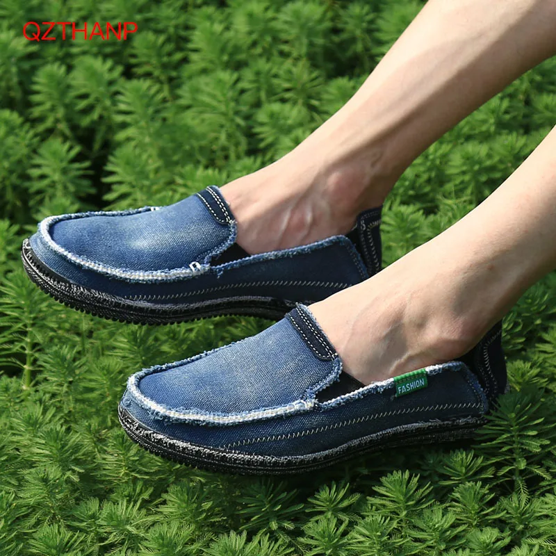 

Men Loafers 2018 Casual Denim Boat Shoes Fashion Men Sneakers Flats Comfortable Male Shoes Adult Masculino Adulto High Quality