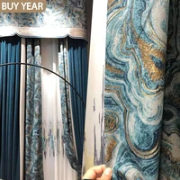 2022new curtains for living dining room bedroom light luxury modern flannel carved curtains villa curtains french window