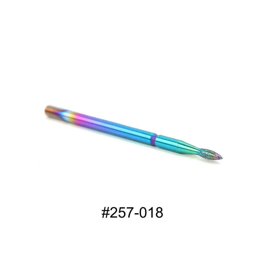 257-018 1 шт. радужные стальные сверла для ногтей, алмазные сверла, карбидные фрезы, электрические маникюрные сверла машины, аксессуары, инструмент BE1514 - Цвет: 257-018