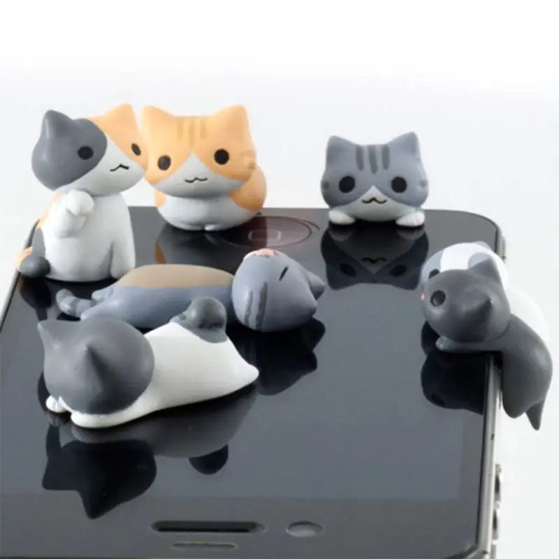 Мобильный телефон 3 5 мм Интерфейс против пыли милый кот пылезащитный штекер